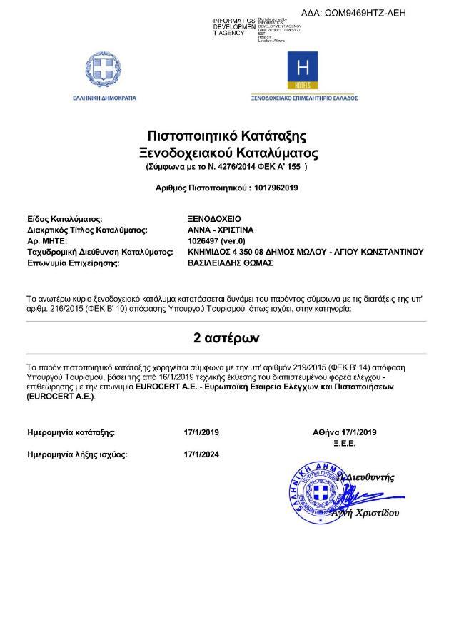 Anna Christina Ξενοδοχείο Καμένα Βούρλα Εξωτερικό φωτογραφία